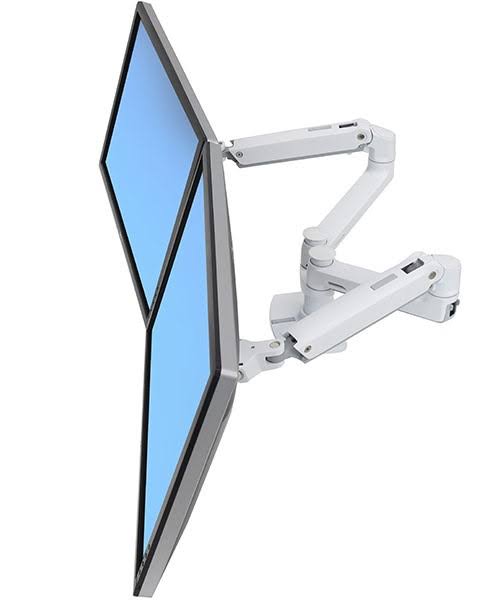 Ergotron LX Dual Side-by-side Arm No Grommet Mount Bright White Texture 45-491-216 Ergotron Ergonomic Accessories