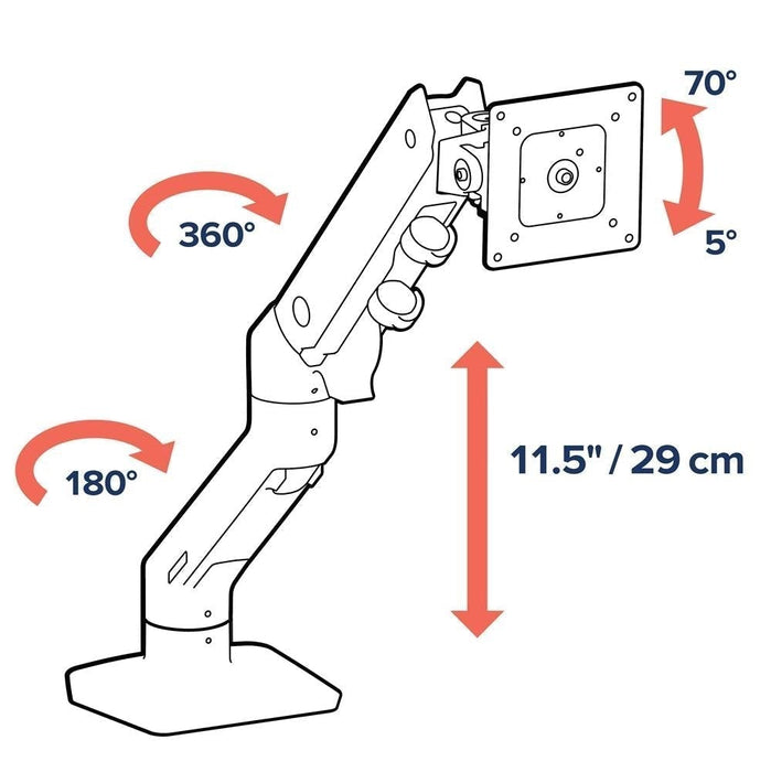 Ergotron HX Desk Monitor Arm White 45-475-216 Ergotron Ergonomic Accessories