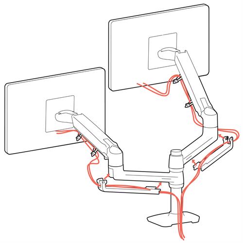 Ergotron LX Dual Monitor Stacking Arm (Matte Black) 45-492-224 Ergotron Ergonomic Accessories