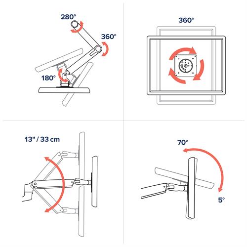 Ergotron LX Dual Side-by-Side Arm 45-245-224 Ergotron Ergonomic Accessories