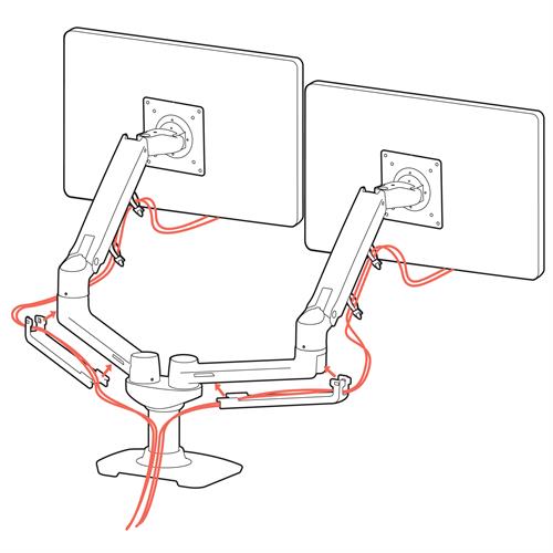 Ergotron LX Dual Side-by-Side Arm 45-245-224 Ergotron Ergonomic Accessories