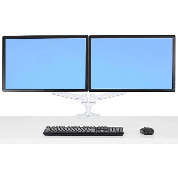 Ergotron LX Dual Side-by-side Arm No Grommet Mount Bright White Texture 45-491-216 Ergotron Ergonomic Accessories