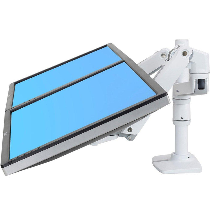 Ergotron Lx Dual Stacking Arm No Grommet Mount Bright White Texture 45-492-216 Ergotron Ergonomic Accessories