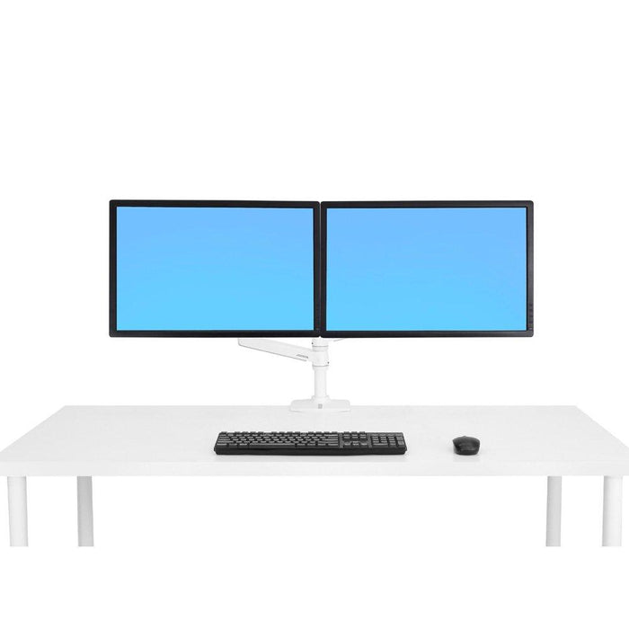 Ergotron Lx Dual Stacking Arm No Grommet Mount Bright White Texture 45-492-216 Ergotron Ergonomic Accessories