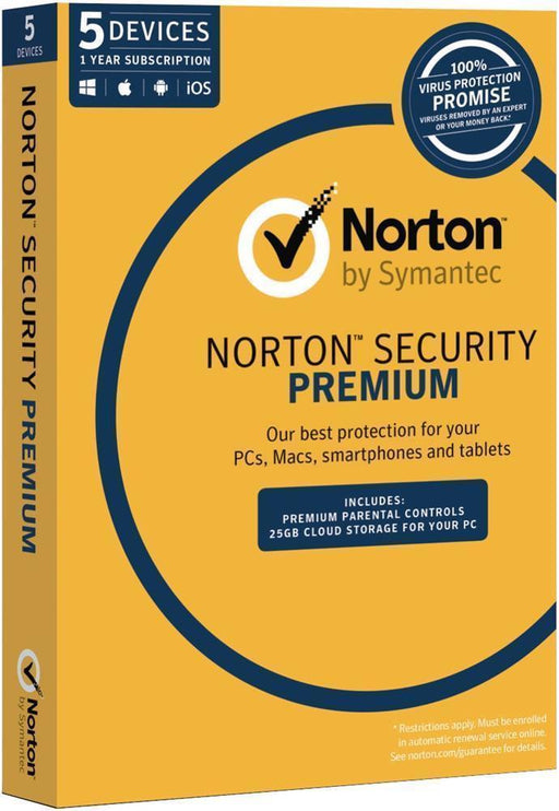 Norton Security Premium 3.0 25GB AU 1 User 5 Devices 12 Month Subscription Email Key - TechTide